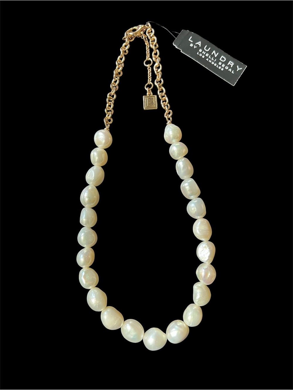 Laundry By Shelli Segal Gold-Chain Cream Pearl Necklace